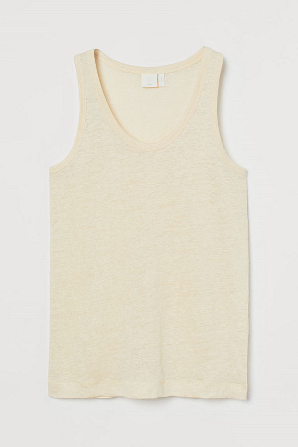 H&M Tanktop i lintrikå beige
