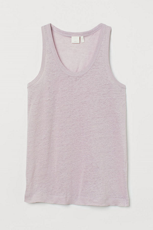 H&M Tanktop i lintrikå rosa