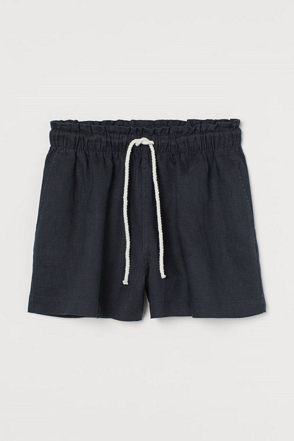 H&M Linneshorts svart