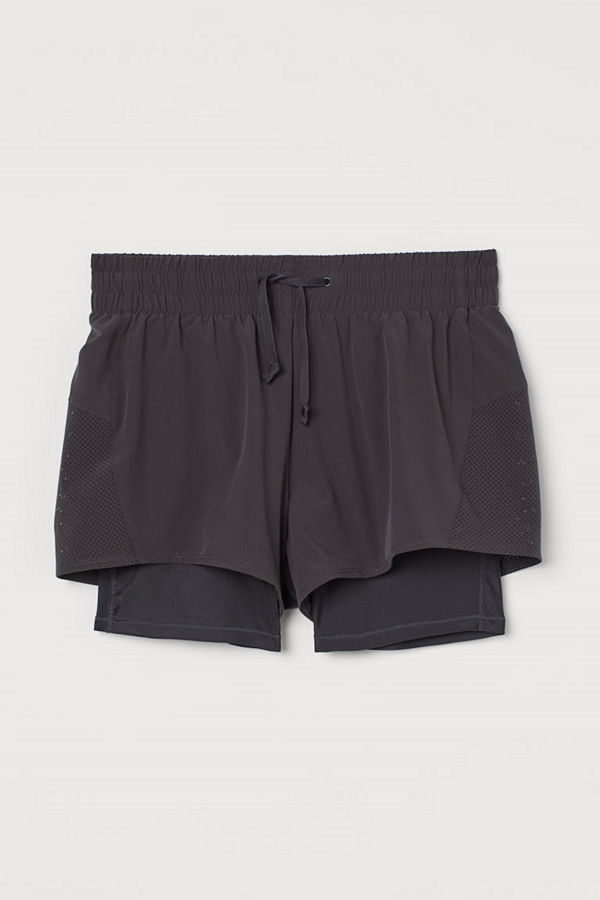 H&M Dubblerade träningsshorts grå