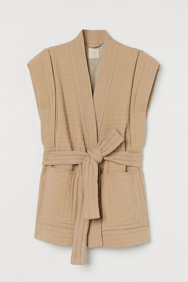 H&M Quiltad väst beige