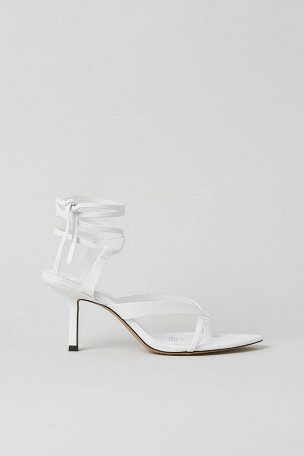 H&M Sandaletter med knytband vit
