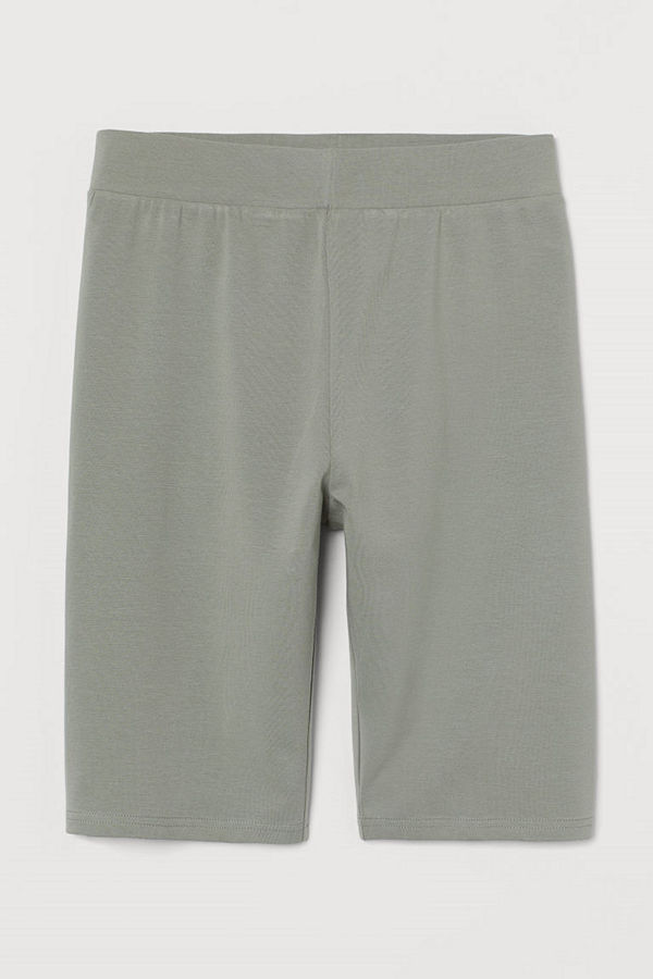 H&M Cykelbyxa i bomullstrikå grön