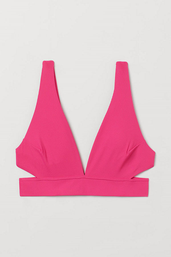 H&M Vadderad trekantsbikini-bh rosa