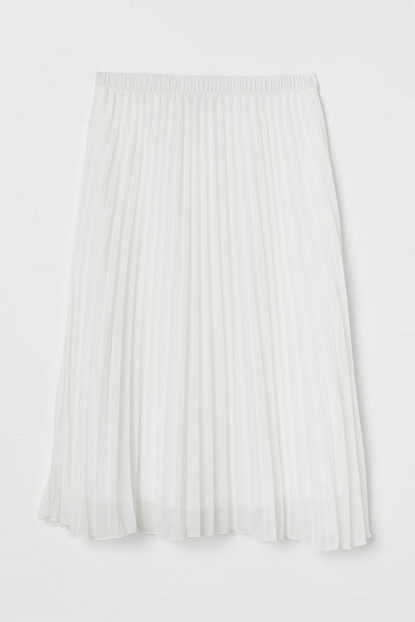 H&M Plisserad kjol vit