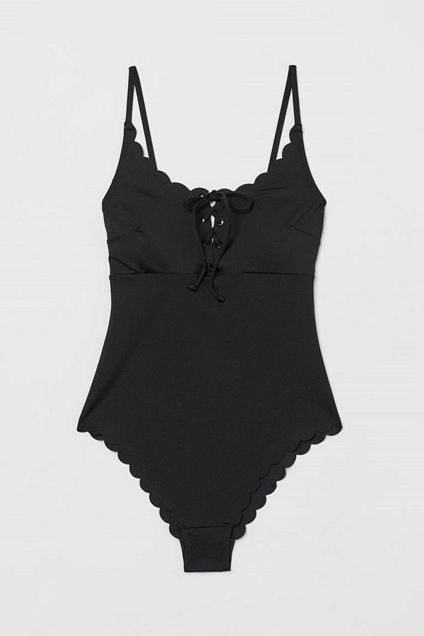 H&M Baddräkt med vadderade kupor svart
