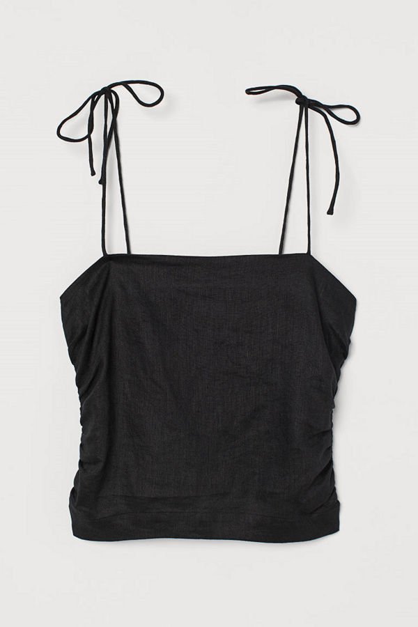 H&M Draperat linne svart
