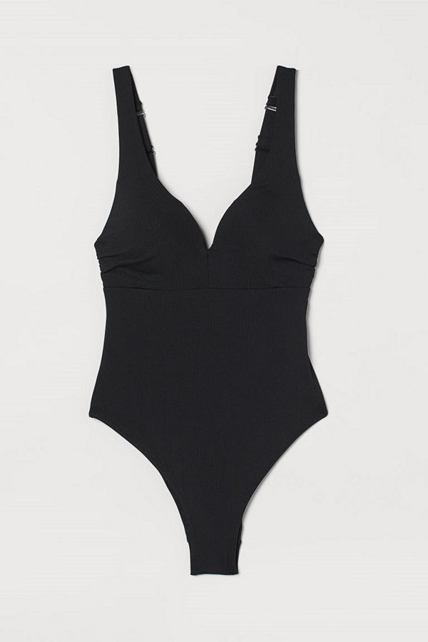 H&M Push up-baddräkt High leg svart