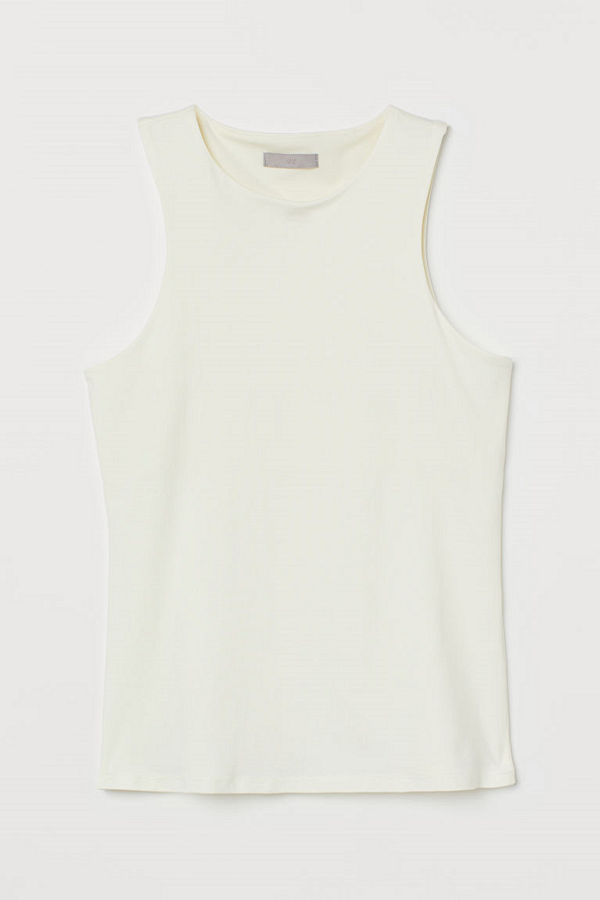 H&M Linne i trikå vit