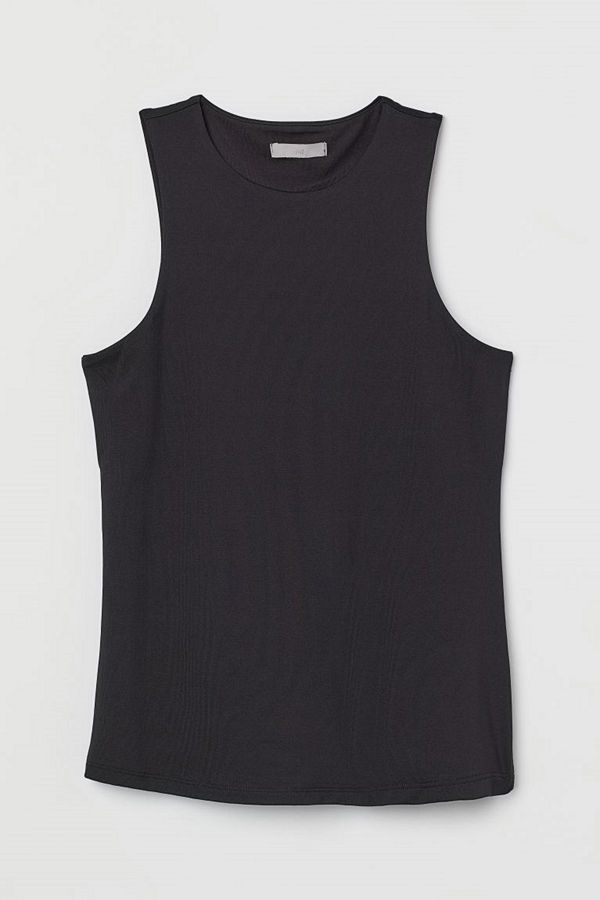 H&M Linne i trikå svart