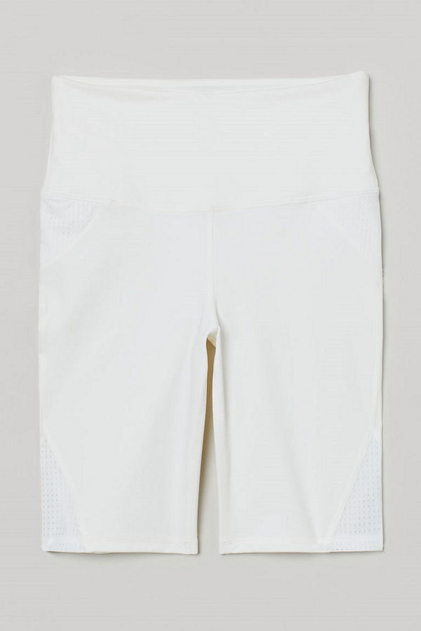 H&M Träningscykelbyxa med mesh vit