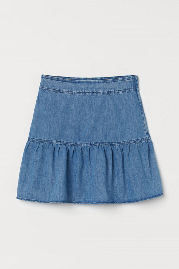 H&M Utställd denimkjol blå