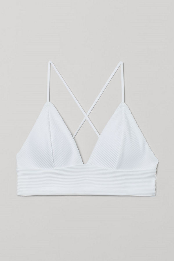H&M Vadderad bikinitopp vit