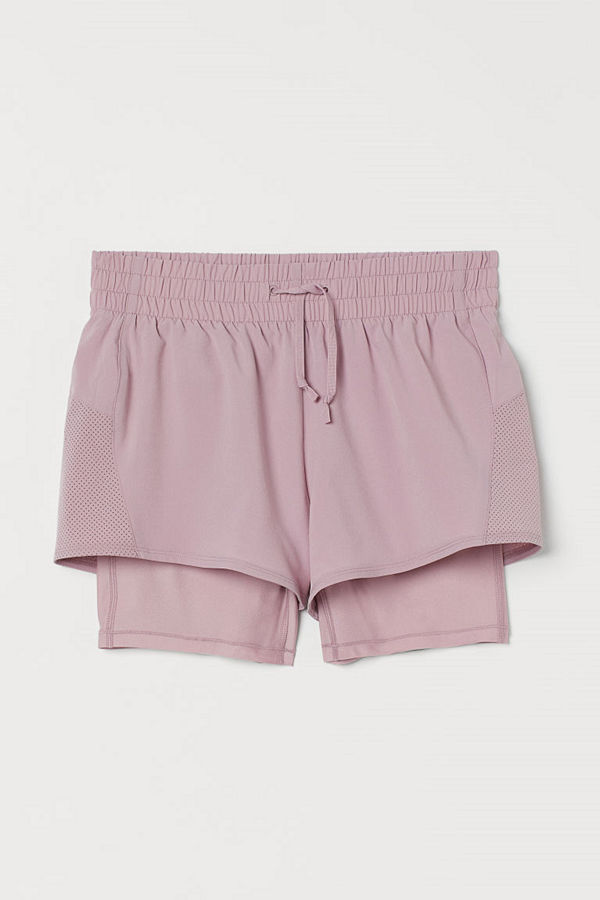 H&M Dubblerade träningsshorts rosa