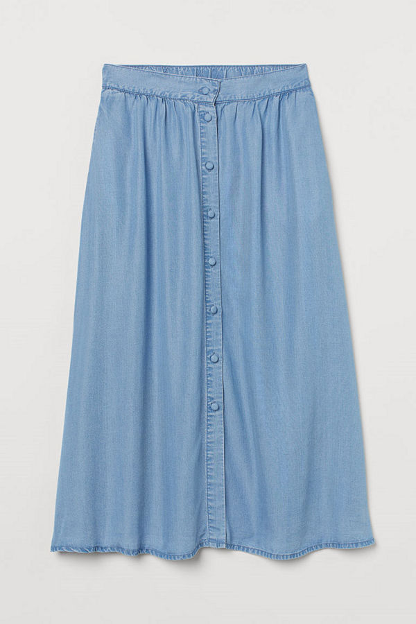 H&M Vadlång kjol blå