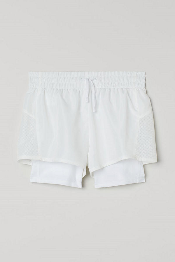 H&M Dubblerade träningsshorts vit