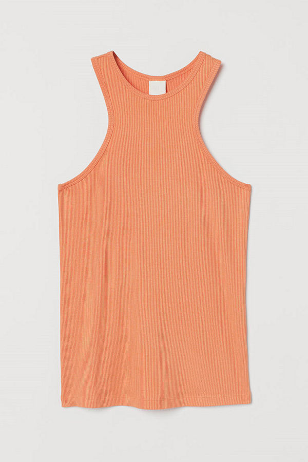 H&M Ribbad tanktop i modal orange
