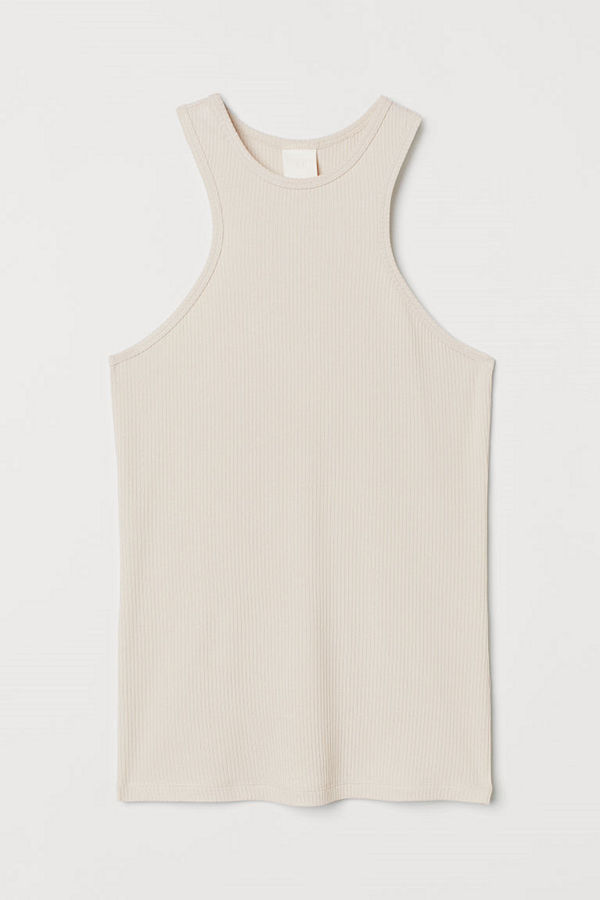 H&M Ribbad tanktop i modal beige