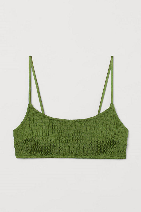 H&M Vadderad bikinitopp grön