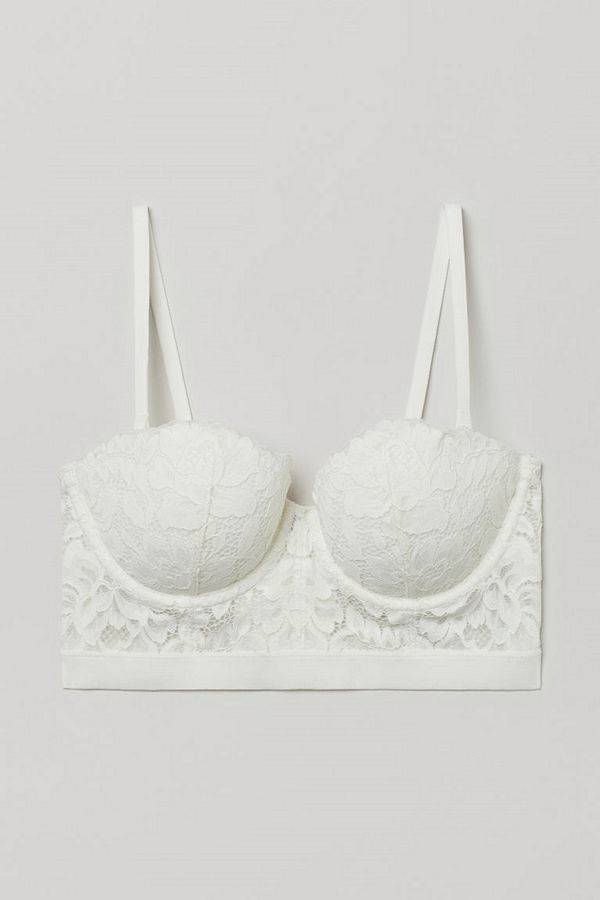 H&M Bralette i spets vit