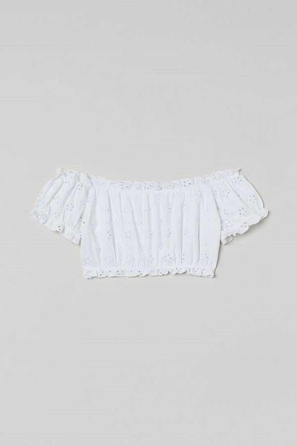 H&M Off shoulder-bikinitopp vit