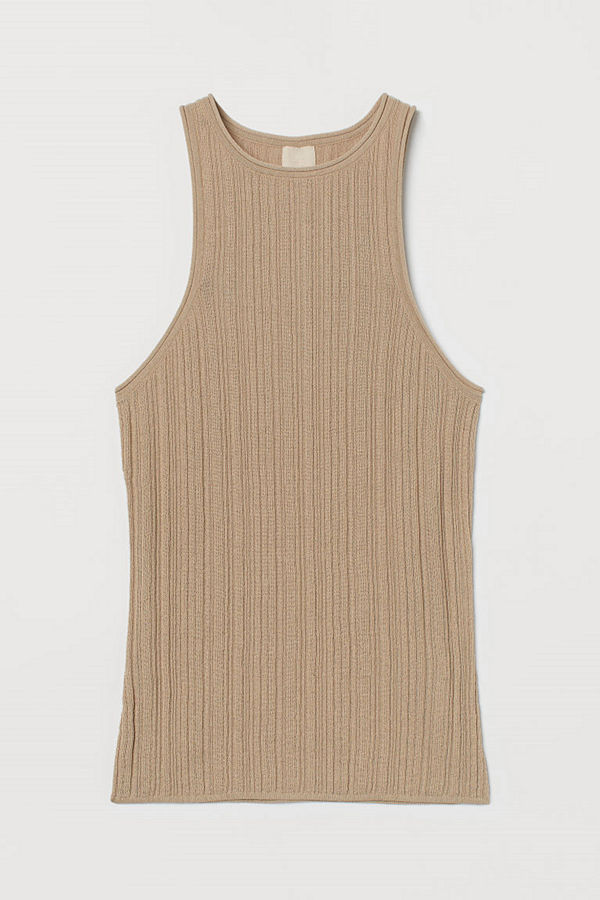 H&M Ribbad tanktop beige