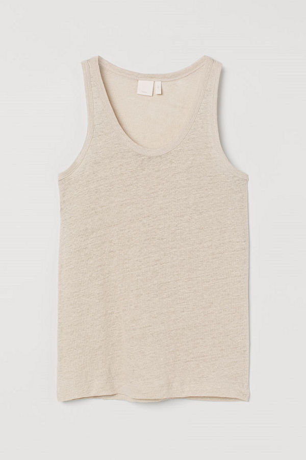 H&M Tanktop i lintrikå beige