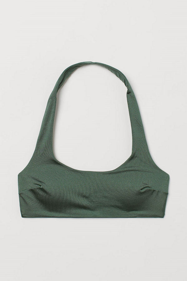 H&M Vadderad bikinitopp grön