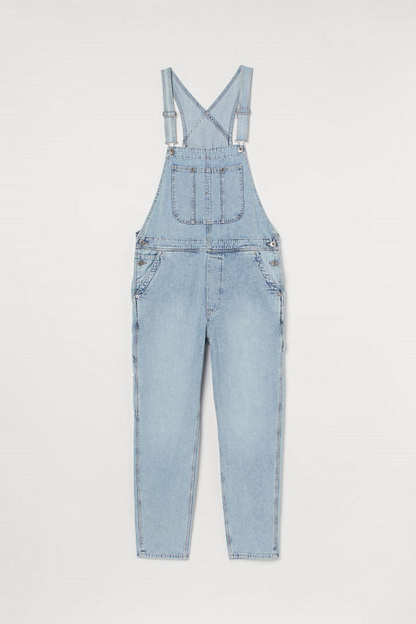 H&M Hängselbyxa i denim blå