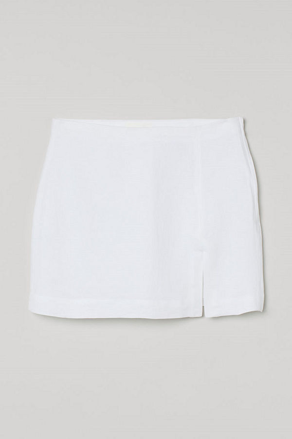 H&M Kjol i linmix vit