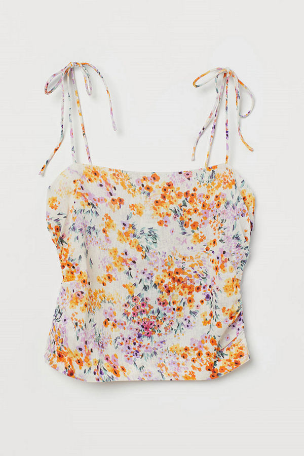 H&M Draperat linne beige