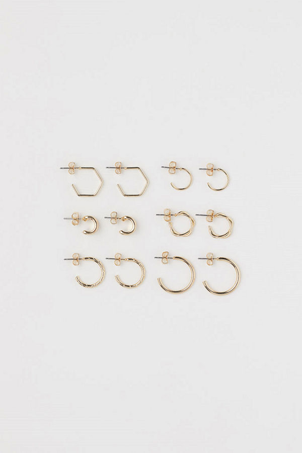 H&M 6 par örhängen guld