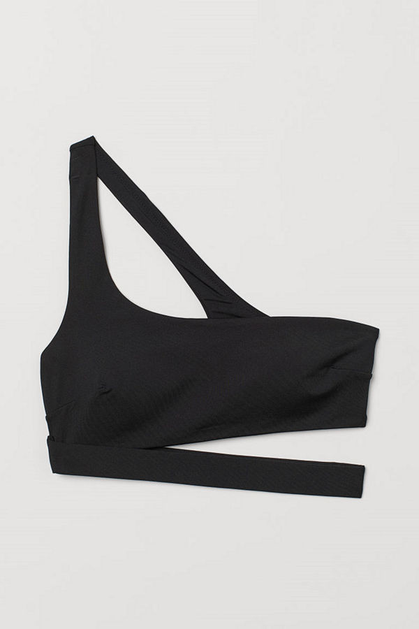 H&M One shoulder-bikinitopp svart