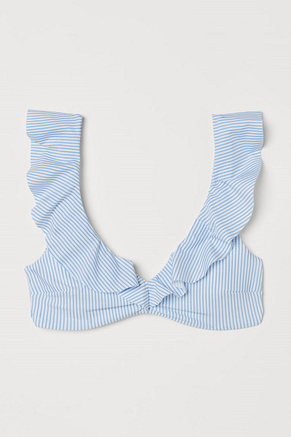 H&M Vadderad bikinitopp blå