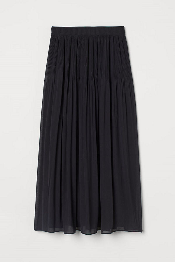 H&M Plisserad kjol blå