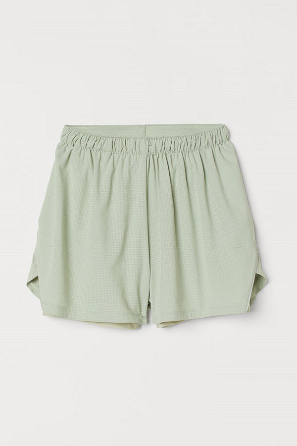 H&M Dubblerade löparshorts grön