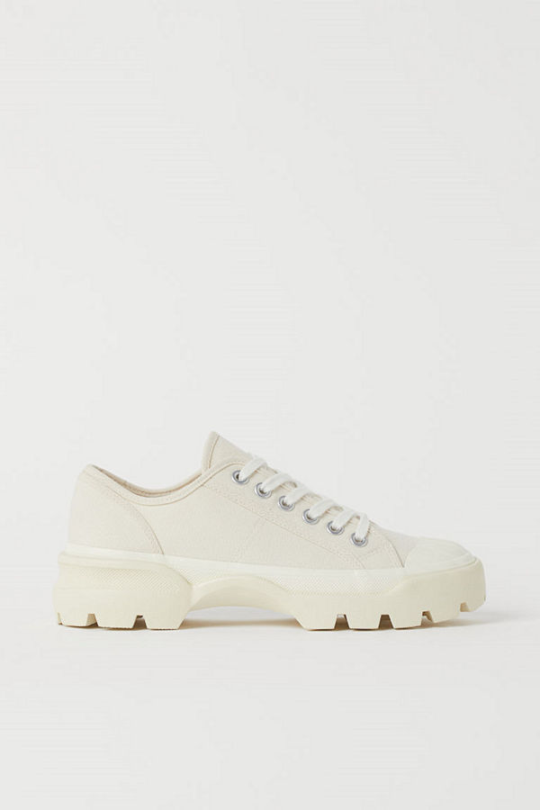 H&M Chunky sneakers i canvas vit