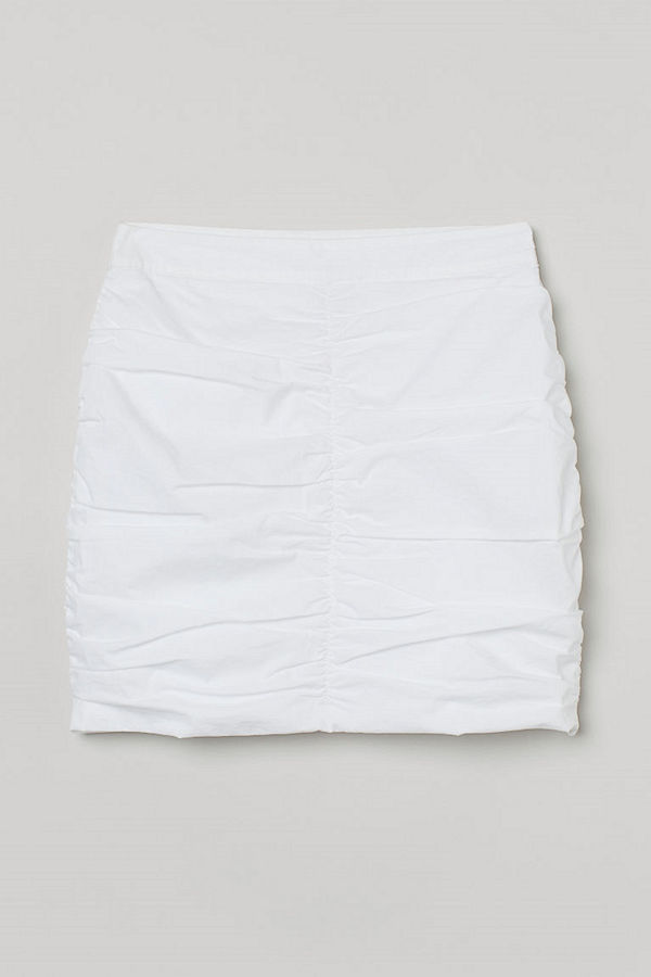 H&M Draperad kjol vit