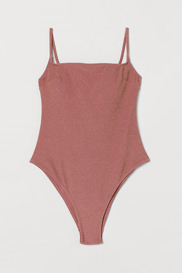 H&M Baddräkt High leg röd