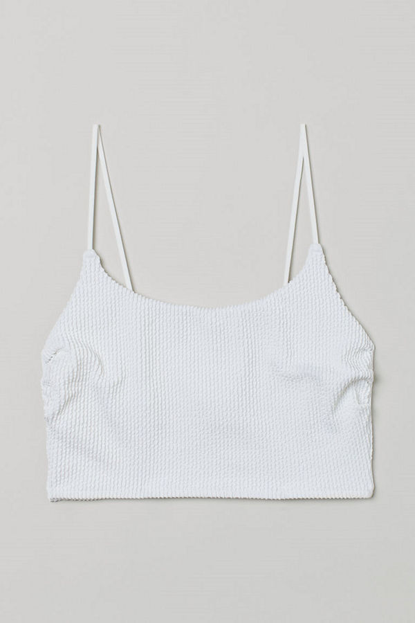 H&M Lång bikinitopp vit