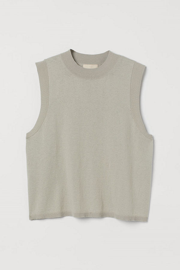 H&M Stickad slipover i kashmirmix gul