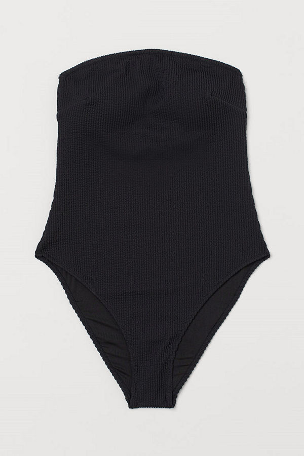 H&M Bandeau-baddräkt svart