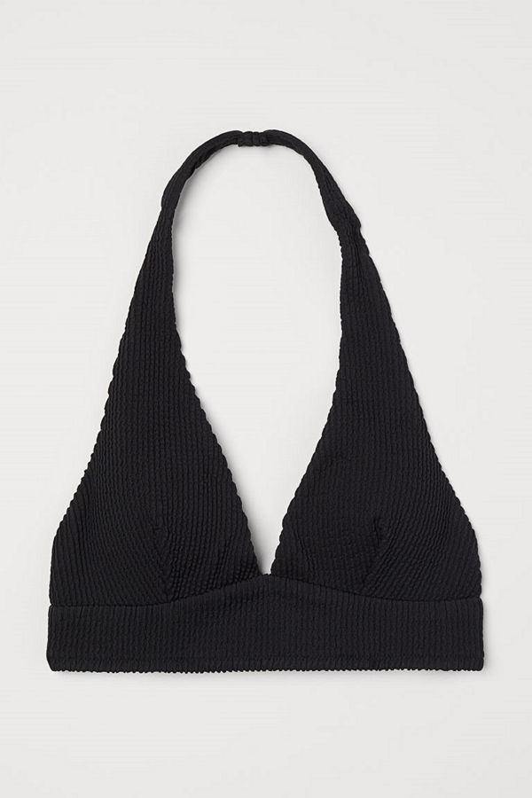 H&M Bikinitopp med halterneck svart