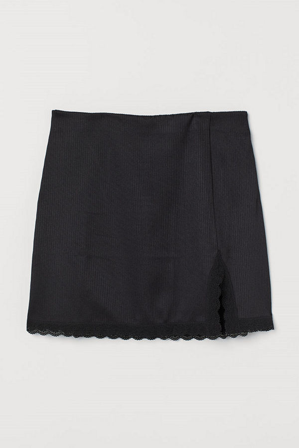 H&M Figurnära trikåkjol svart