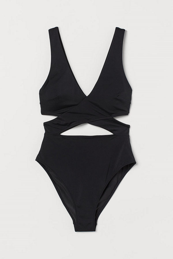 H&M Cut out-baddräkt High leg svart