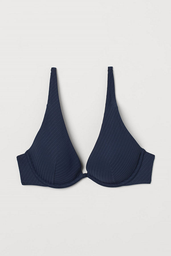 H&M Vadderad bikini-bh blå