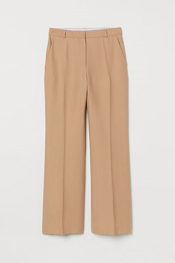 H&M Utställd byxa i lyocellmix beige byxor