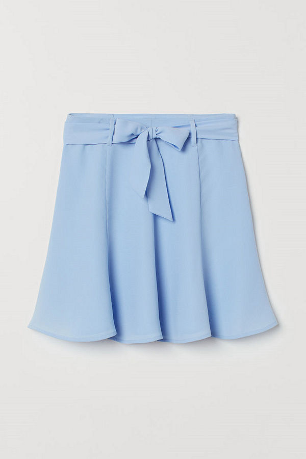 H&M Klockad kjol blå