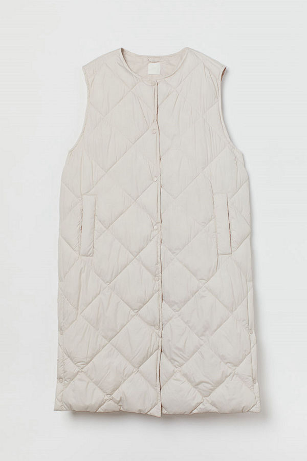 H&M Quiltad väst beige