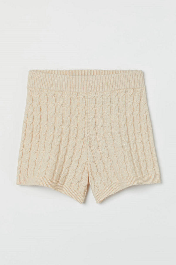 H&M Kabelstickade shorts beige